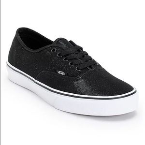 LIKE NEW Black shimmer vans authentic women’s size 10/ men’s 8.5.